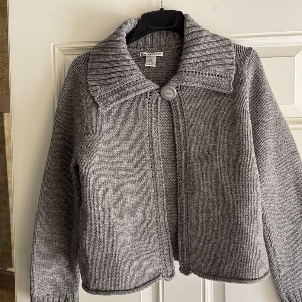 Gray Women's Cardigan Sweater